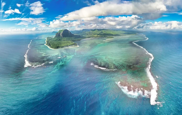 Paysage de voyage associé à île maurice avec enfants