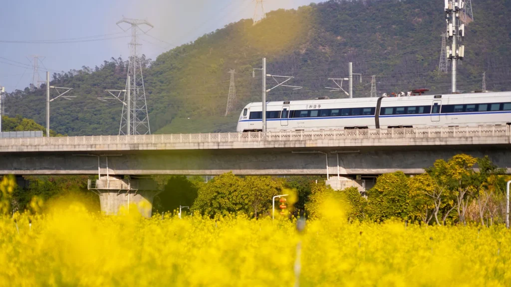 Train à grande vitesse circulant en Chine