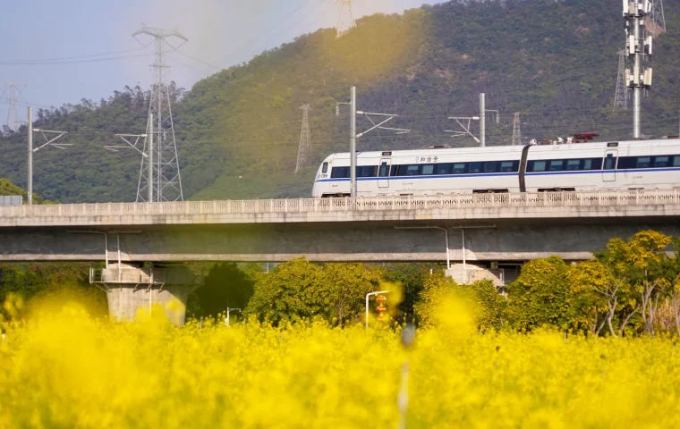 Train à grande vitesse circulant en Chine