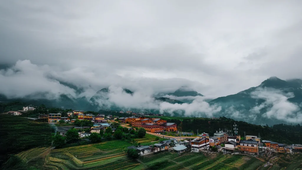 Paysage de voyage associé à yunnan en famille