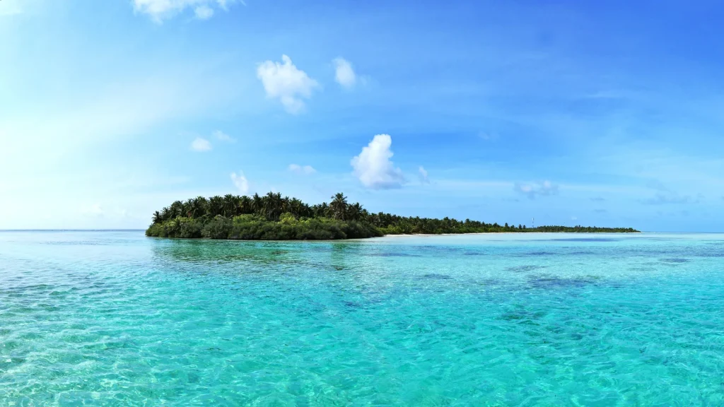 Paysage de voyage associé à ile paradisiaque