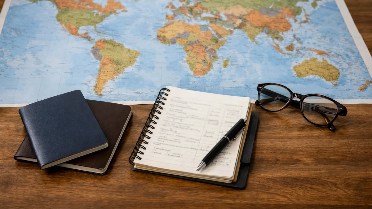 Carte du monde et documents pour préparer une retraite à l'étranger